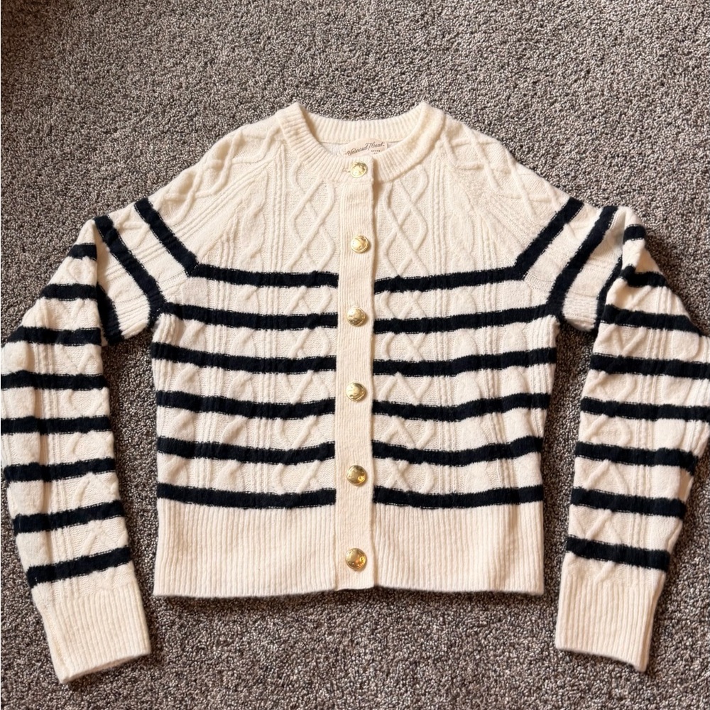 NWOT - Universal Thread Cream and Navy Striped Cardigan